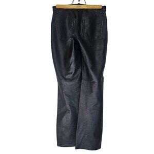 Vintage Calvin Klein Sz 6 Leather Pants Black Partially Lined Biker Motorcycle